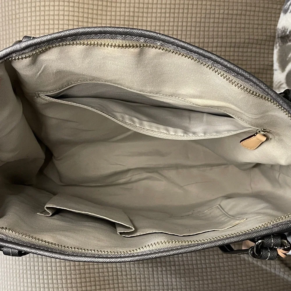 Coach Grace Dark Gray Metallic Leather Tote No: H1305-F25007